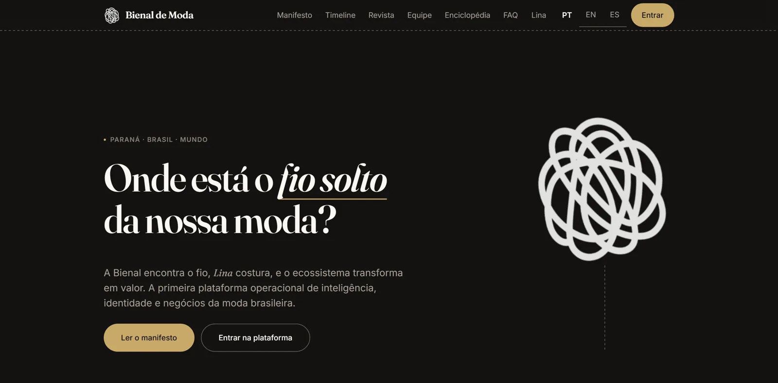 Home da Bienal de Moda